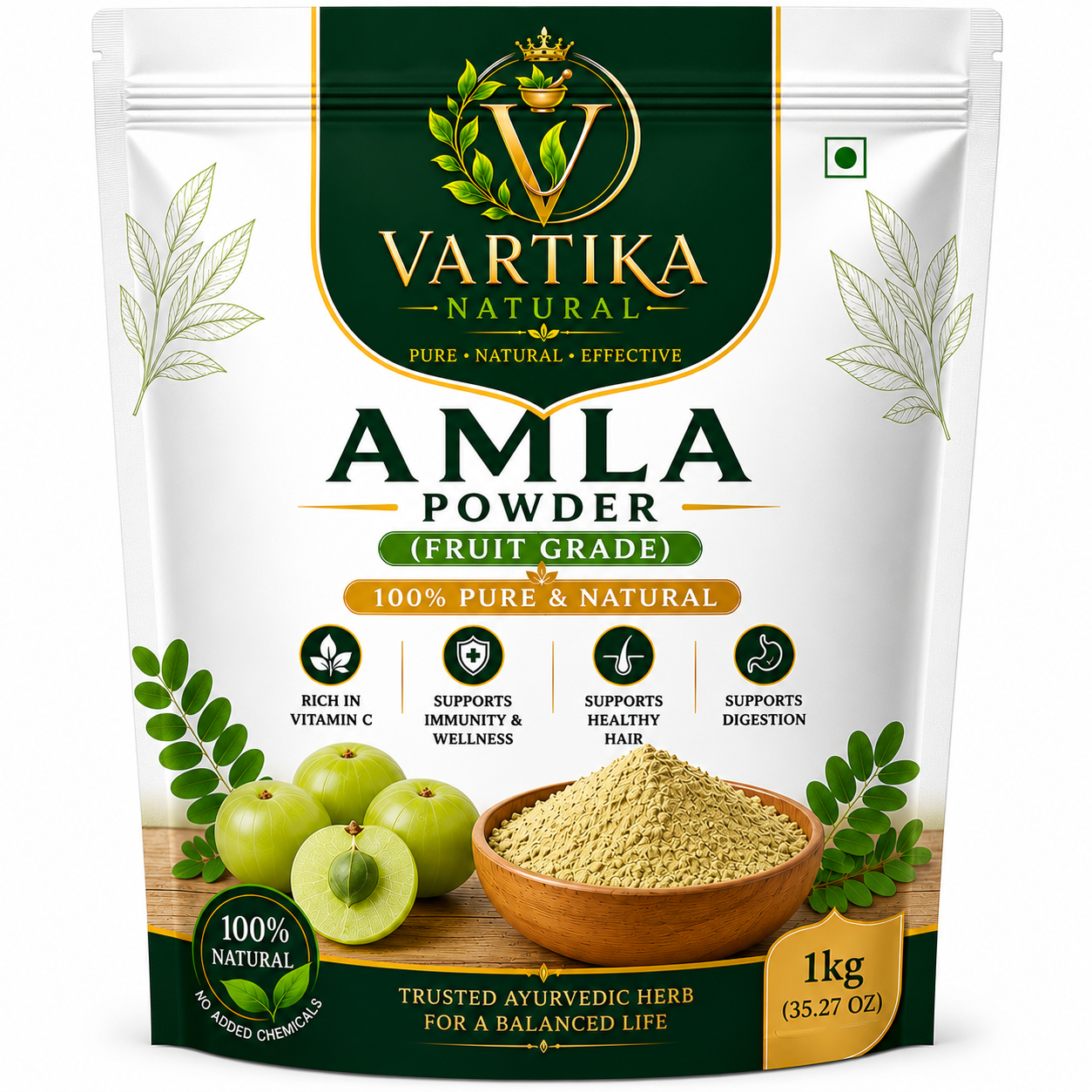 Premium Amla Powder (Fruit Grade) | 100% Pure & Natural Indian Gooseberry Powder | Vartika Natural - Image 8