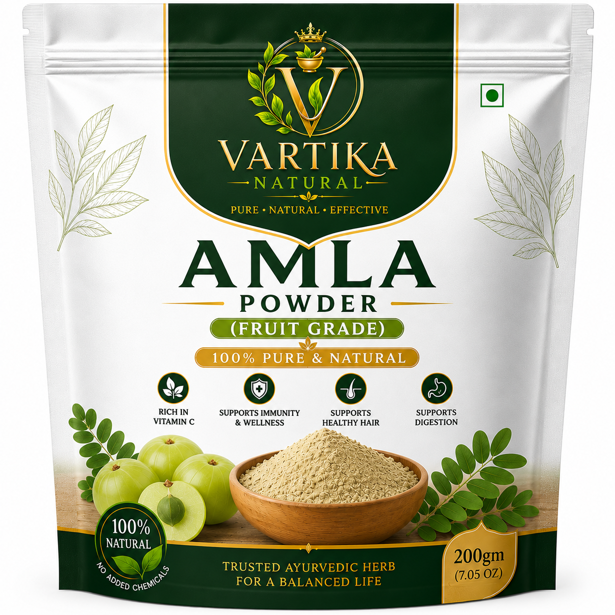 Premium Amla Powder (Fruit Grade) | 100% Pure & Natural Indian Gooseberry Powder | Vartika Natural - Image 4