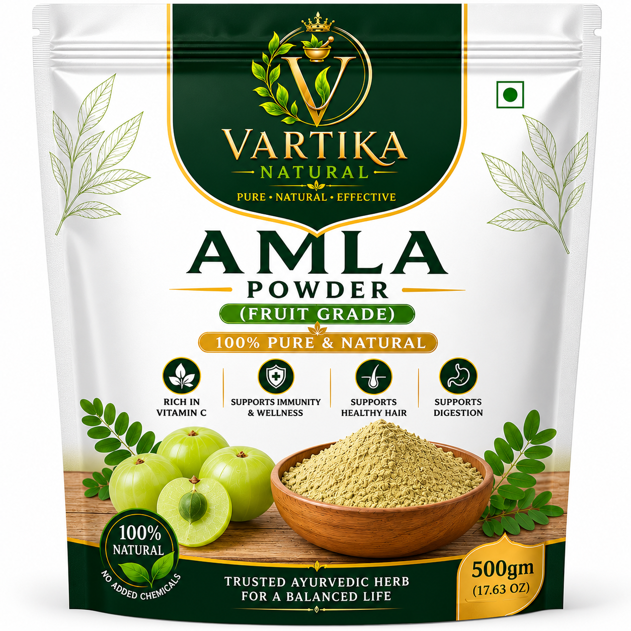 Premium Amla Powder (Fruit Grade) | 100% Pure & Natural Indian Gooseberry Powder | Vartika Natural - Image 6