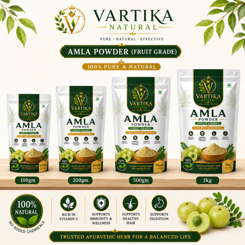 Premium Amla Powder (Fruit Grade) | 100% Pure & Natural Indian Gooseberry Powder | Vartika Natural