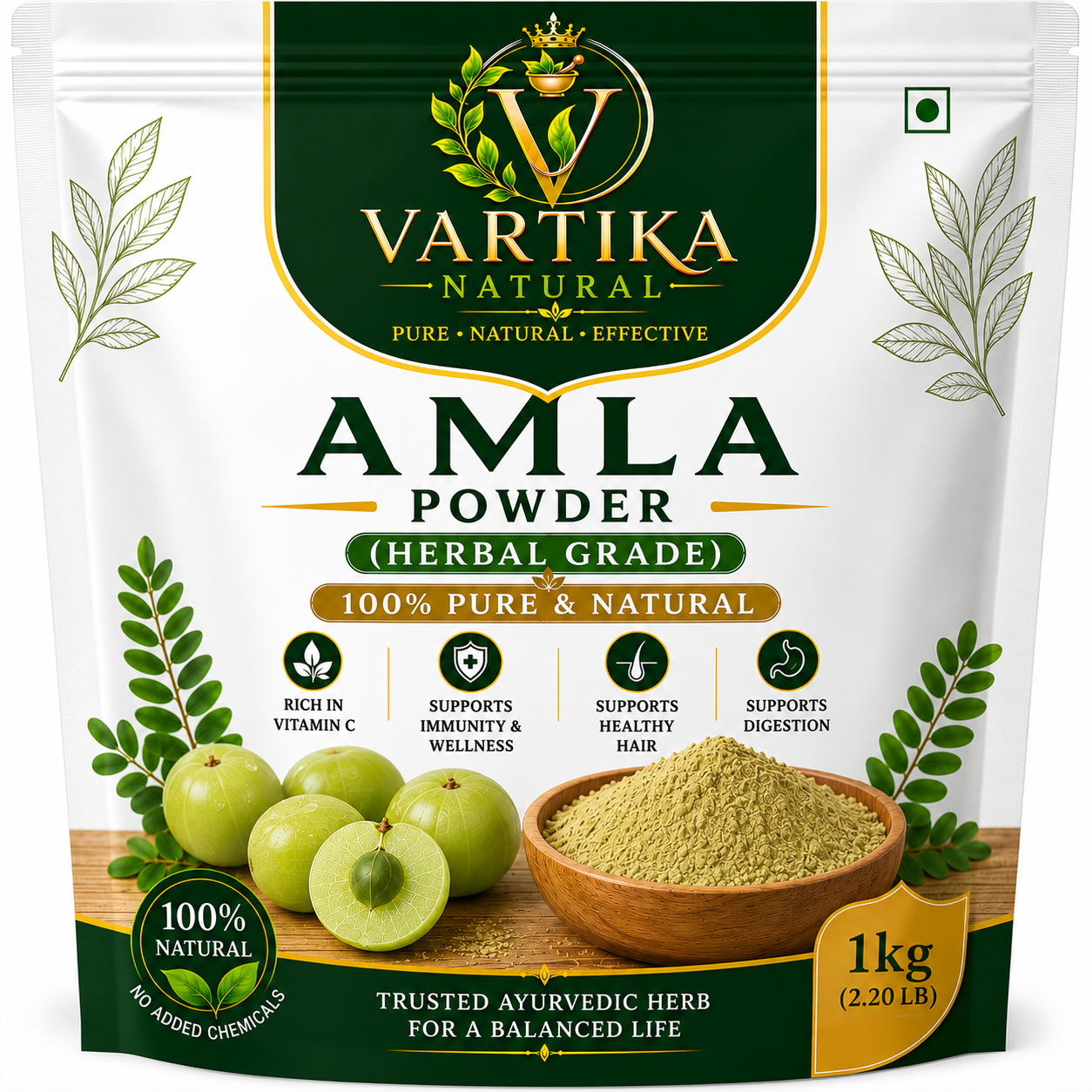 Premium Amla Powder (Herbal Grade) | 100% Pure Natural Herbal Amla Powder | Vartika Natural - Image 8