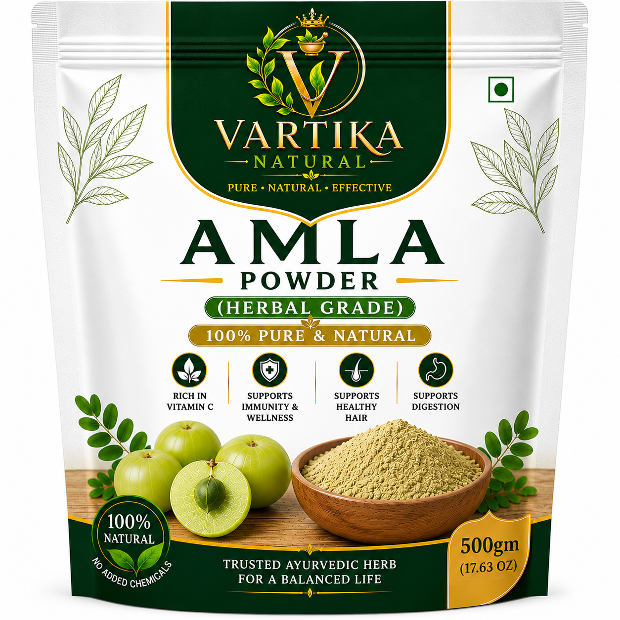 Premium Amla Powder (Herbal Grade) | 100% Pure Natural Herbal Amla Powder | Vartika Natural - Image 6