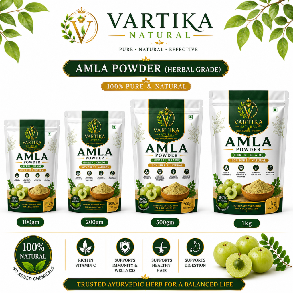 Premium Amla Powder (Herbal Grade) | 100% Pure Natural Herbal Amla Powder | Vartika Natural