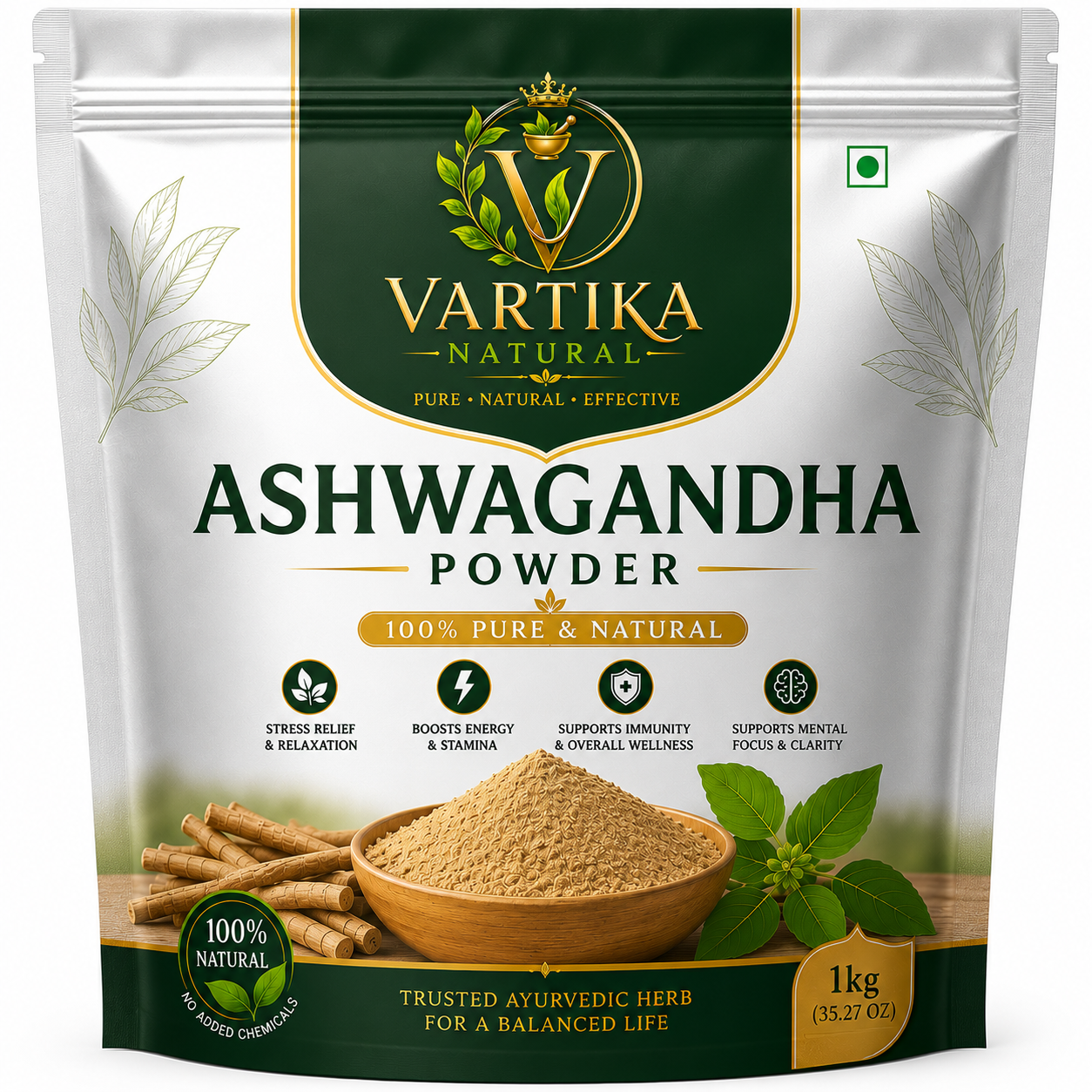 Premium Ashwagandha Powder (Withania Somnifera) | 100% Pure & Natural | Vartika Natural - Image 8