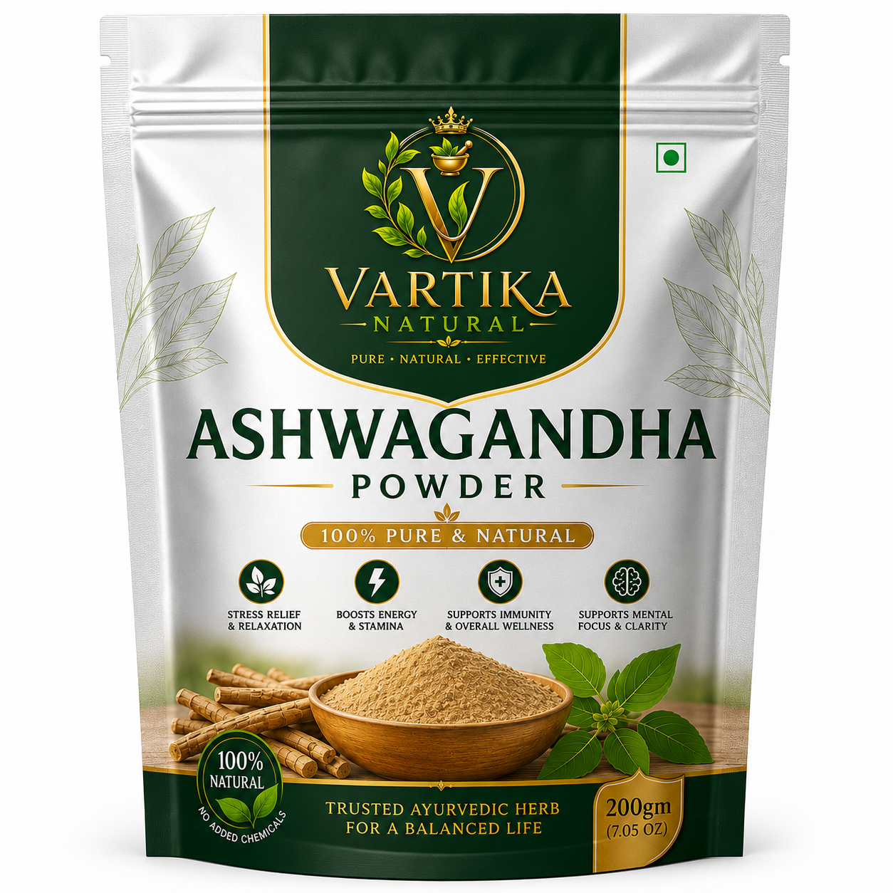 Premium Ashwagandha Powder (Withania Somnifera) | 100% Pure & Natural | Vartika Natural - Image 4