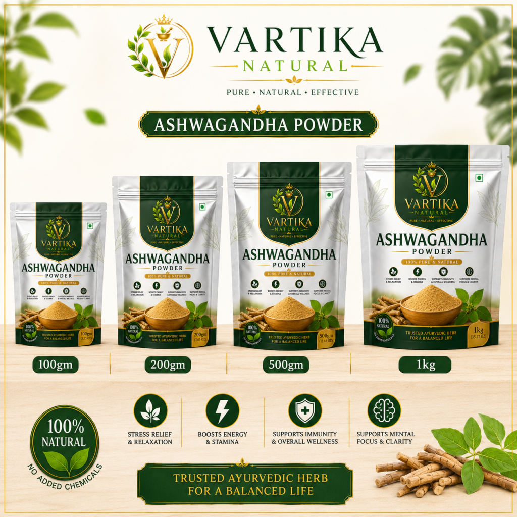 Premium Ashwagandha Powder (Withania Somnifera) | 100% Pure & Natural | Vartika Natural