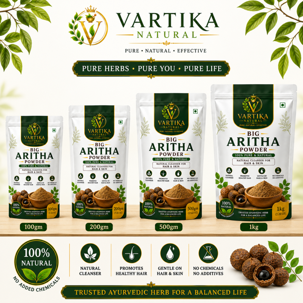 Premium Big Aritha Powder | 100% Pure Natural Reetha Powder | Vartika Natural
